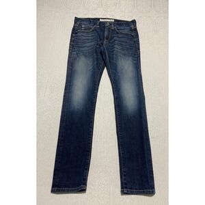 Express Jeans Alec Supper Skinny Men's Size 28×30 Blue‎ Stretch Whiskers Faded